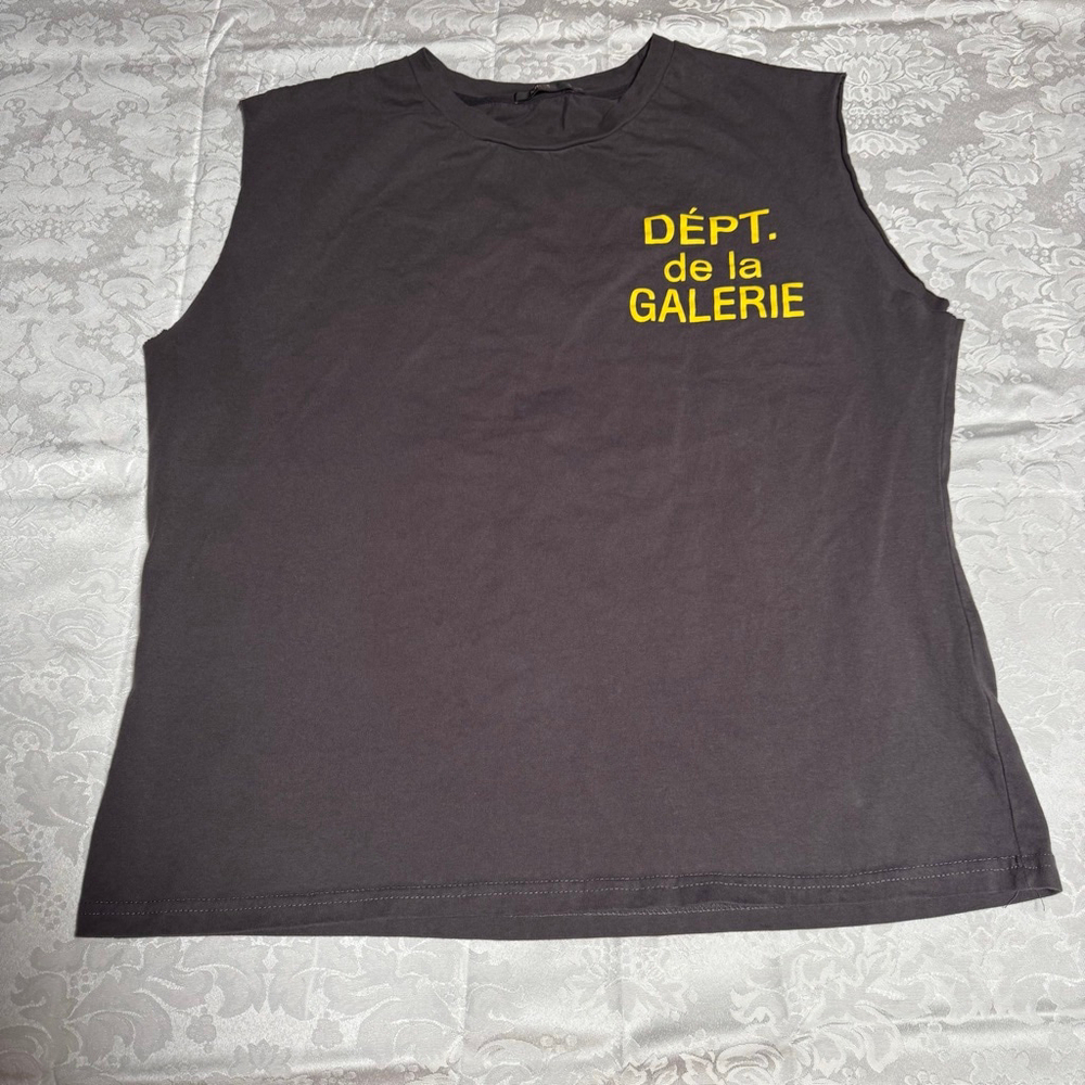Women's MICAS Gray Yellow Dept. de la Galerie Tank Top XL #121